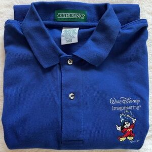 Outer Banks x Walt Disney Imagineering Royal Blue Polo with Sorcerer Mickey L